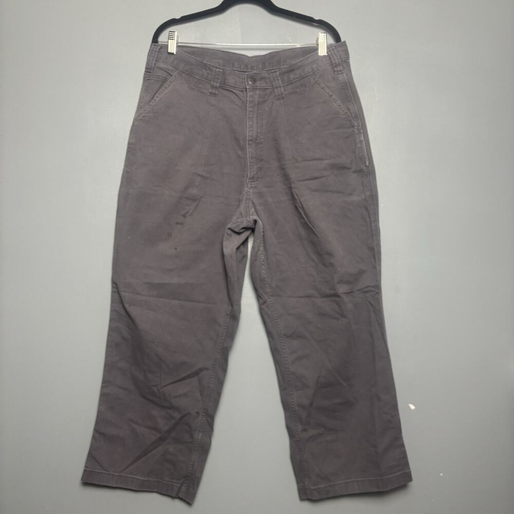 Carhartt Charcoal Gray Relaxed Fit Canvas Work Pants Men's No Size Tag Mens Work